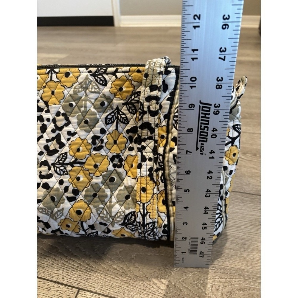 Vera Bradley Go Wild yellow floral leopard satchel tote shoulder bag Makeup Bag - Picture 5 of 9